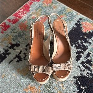 Kate Spade  Women's Snake Print Slingback Wedges